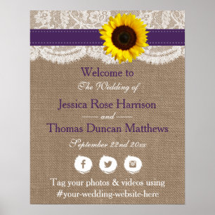 Poster Collection de Mariages de tournesol rustique - vio