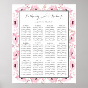 Poster Collection de Mariages floraux rose-printemps