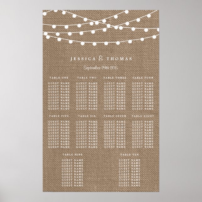 Poster Collection de Mariages Rustic Burlap (Devant)