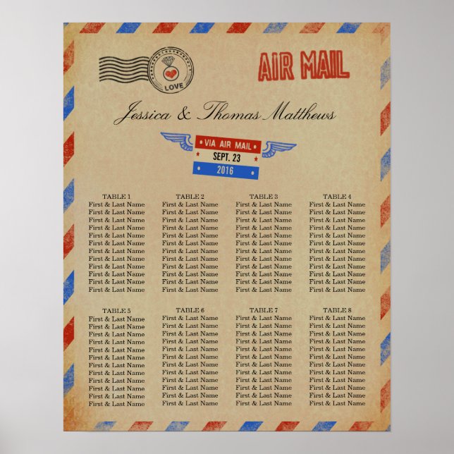 Poster Collection de Mariages Vintages Airmail (Devant)
