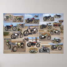 Collection de motocyclettes vintage, 36x24 Matte
