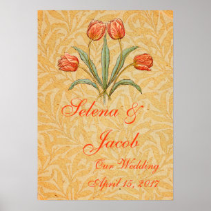 Poster Collection de peintures Morris Tulipe Vintage
