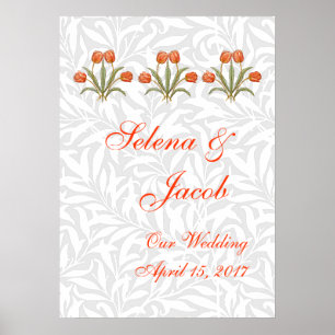 Poster Collection de peintures Morris Tulipe Vintage