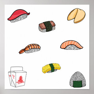 Poster Collection de sushis