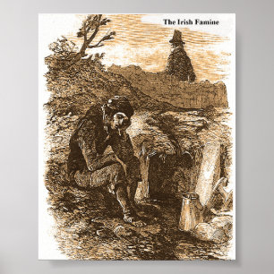 Poster Collection d'images de la famine irlandaise pour a