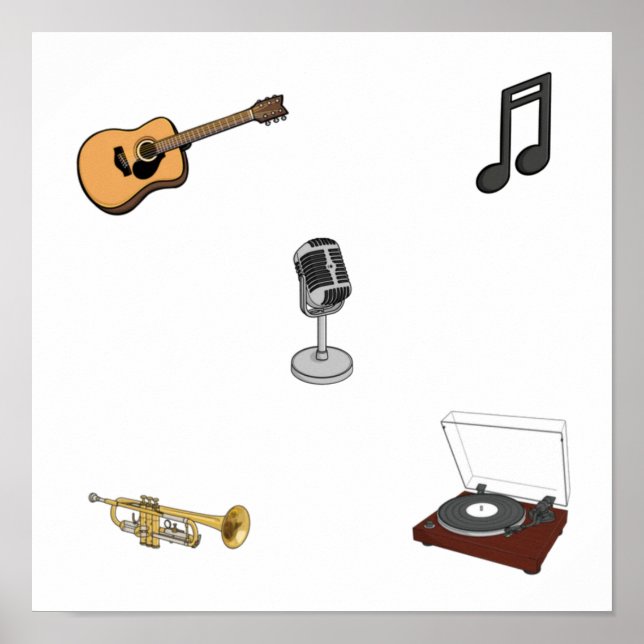 Poster Collection d'instruments de musique (Devant)