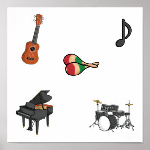 Poster Collection d'instruments de musique
