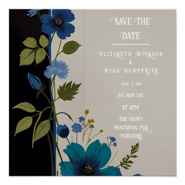 Poster Collection d'invitations florales mariages (Devant)