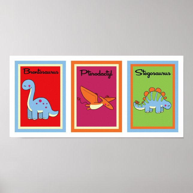 Poster Collection d'oeuvres murales de dinosaures 5X7 (Devant)