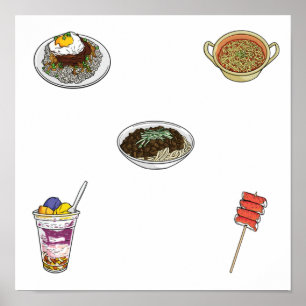 Poster Collection gastronomique asiatique