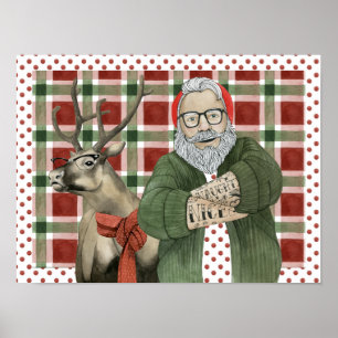 Poster Collection Hipster Père Noël