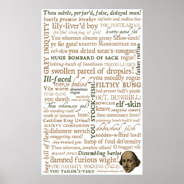Poster Collection Insultes Shakespeare (Devant)