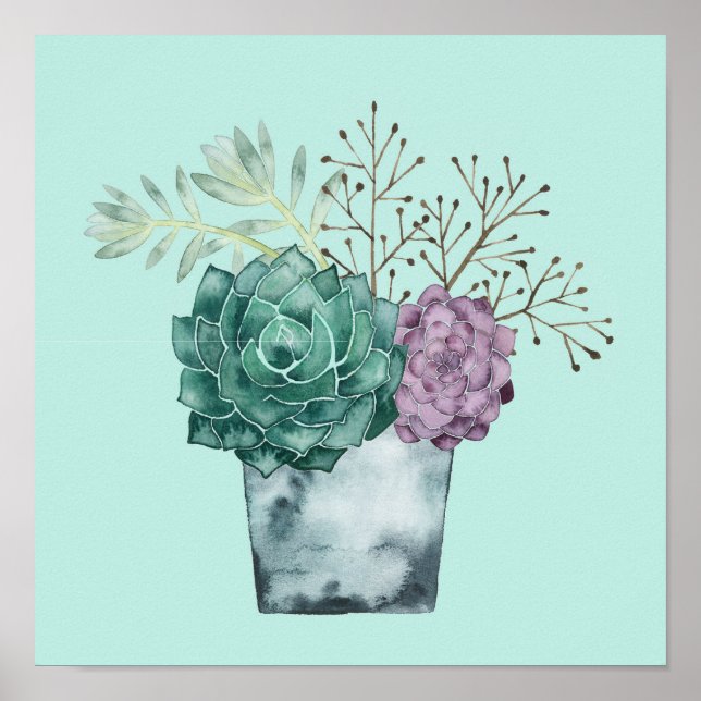 Poster Collection plante Happy | Succulents (Devant)