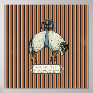 Poster Collection Pretty Bow Sheep™ - (Option Toile)