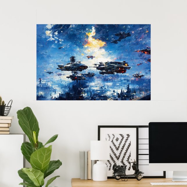 Poster Collection science-fiction : hommage à John Berkey (Bureau à domicile)