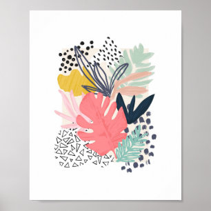 Poster Collection tropicale Oeuvre colorée