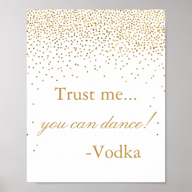 Poster Collection Vintage de Mariage Glam Gold Confetti (Devant)