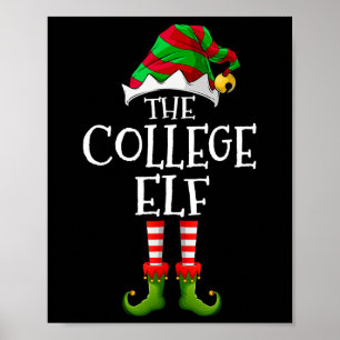 Poster College Elf Fun Correspondant Pyjama Groupe Noël W