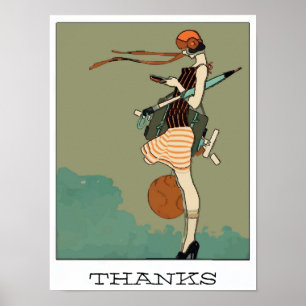 Poster College Girl Texting, MERCI