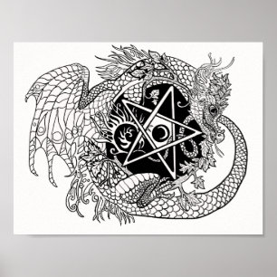 Poster Collez votre propre dragon Pentacle