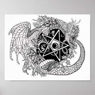 Poster Collez votre propre dragon Pentacle
