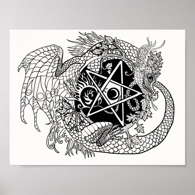 Poster Collez votre propre dragon Pentacle (Devant)