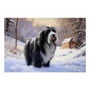 Poster Collie Laisser Il Neige Noël