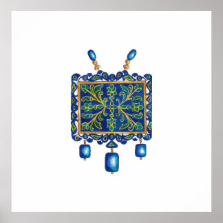 Poster Collier bleu