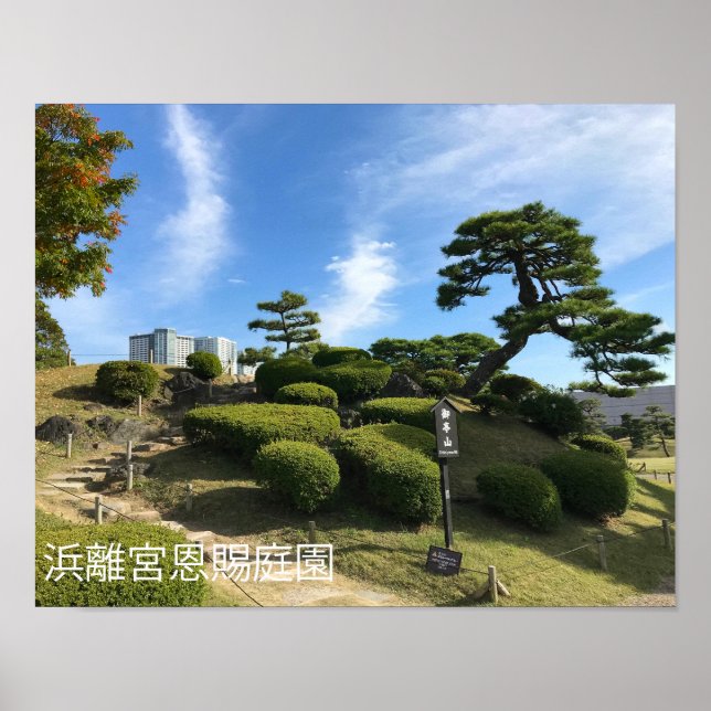 Poster Colline du jardin japonais (Devant)