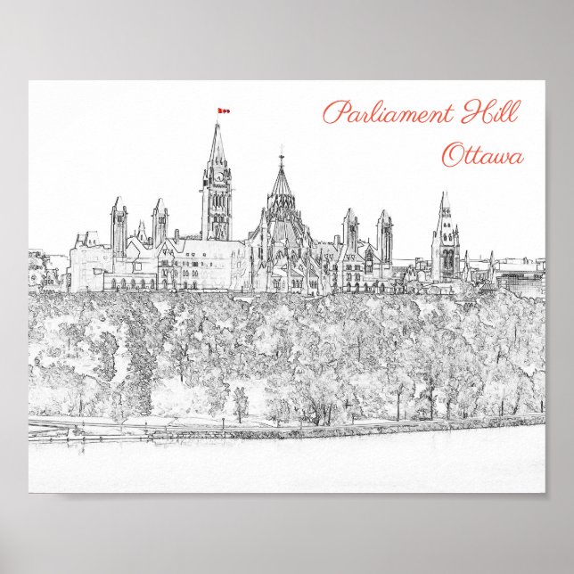 Poster Colline du Parlement à Ottawa - Ontario, Canada (Devant)