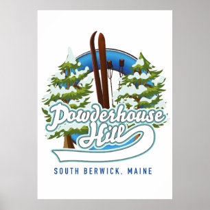 Poster colline powderhouse south berwick maine ski logo