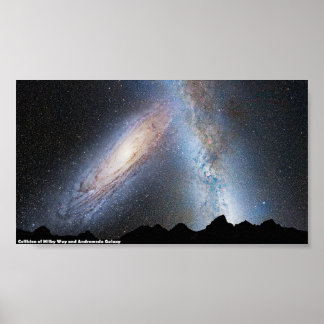 Poster : Collision de Voie Lactée et Andromeda Gal
