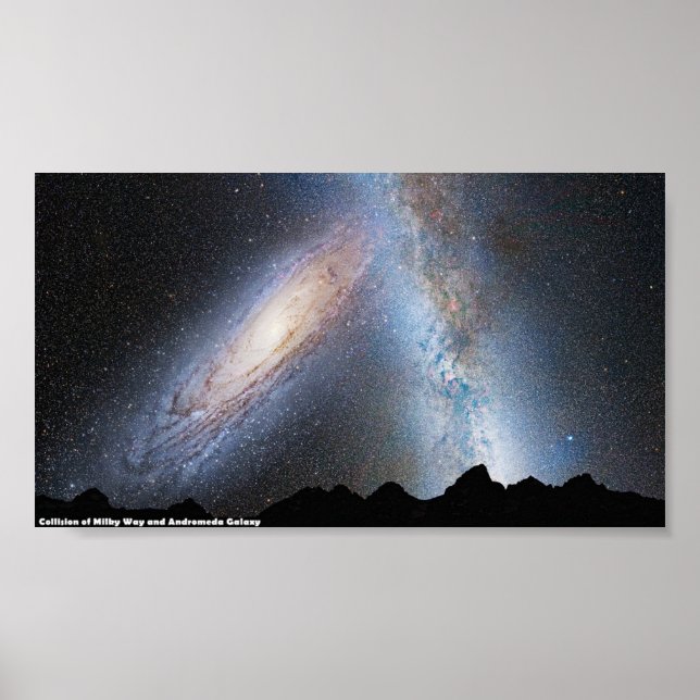 Poster : Collision de Voie Lactée et Andromeda Gal (Devant)
