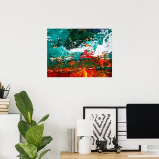 Poster Collision Tropicale Abstraite