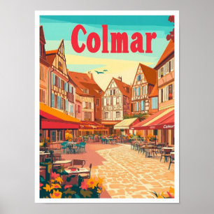 Poster Colmar France Vintage voyage d'art