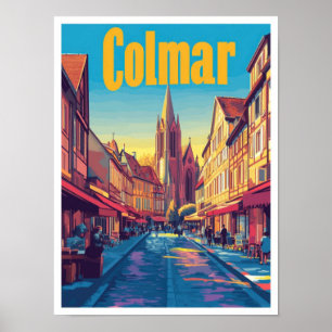 Poster Colmar France Vintage voyage d'art