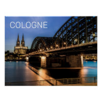 Cologne Cityscape Allemagne Dom Souvenir de nuit