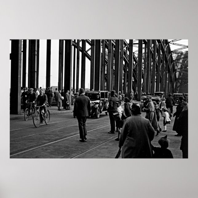 Poster Cologne en 1930 - Hohenzollernbrücke - Cologne (Devant)