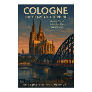 Poster Cologne (Köln), Allemagne Voyage