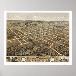 Poster Colombie, carte panoramique de MOIS - 1869