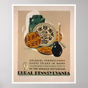 Poster Colonial Pennsylvania 1940 WPA