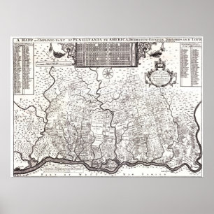 Poster Colonie 1687 de la Pennsylvanie