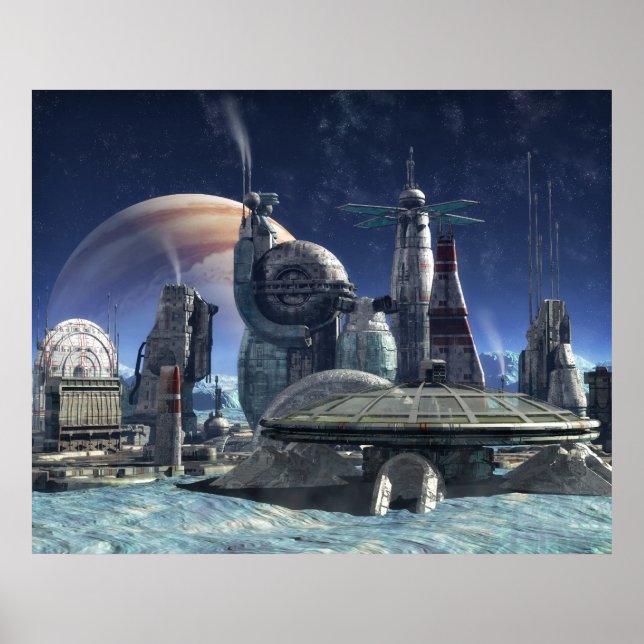Poster colonie de la lune de Jupiter (Devant)