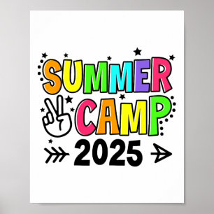 Poster Colonie de vacances 2025 Camping Feu de camp Vacan