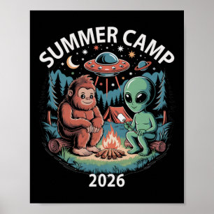 Poster Colonie de vacances pour enfants 2026 Alien Bigfoo