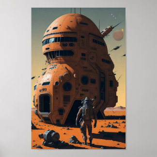 Poster Colonisation de Mars, Ai a généré de l'art