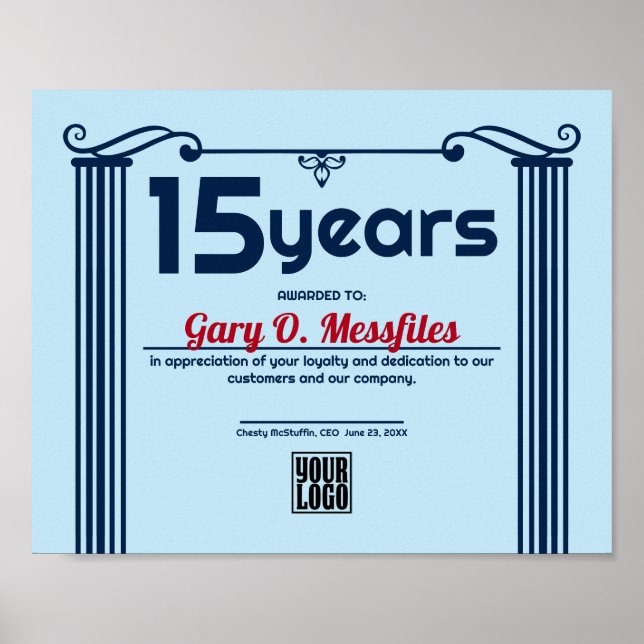 Poster Colonne le certificat anniversaire universel d'emp (Devant)