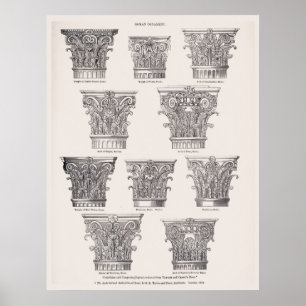 Poster Colonnes romaines Style Corinthien Architecture