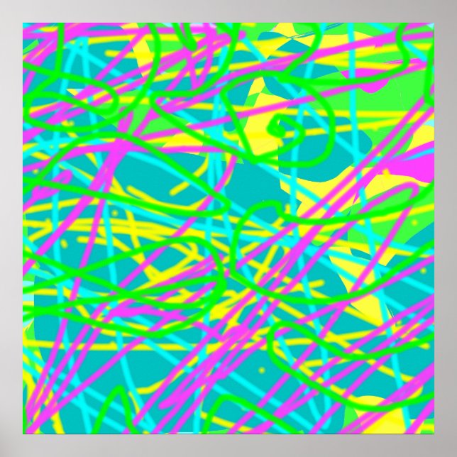 Poster Color My Dreams Scribble Motif Expressive Artsy (Devant)