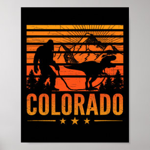Poster Colorado Bigfoot Montagne Dinosaure Bigfoot Campin